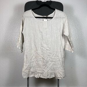 Lungo L’arno Elegant Women's 100% Linen Top Size S